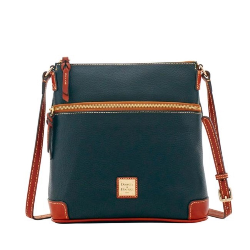 Black Pebble Grain Leather Cross Body Bag